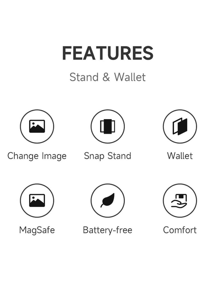 lekikpo - DIY E-Ink Phone Case for iPhone with NFC, Smart DIY Electronic Ink Screen Phone Case, APP Operation Smart Photo Rear Projection Customiza Phone Card Holder, Display Image 2.7in On Phone Holder - Image 1