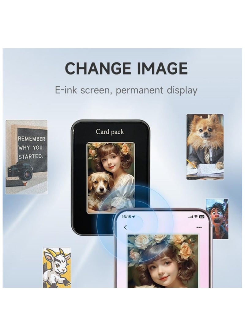 lekikpo DIY E-Ink Phone Case for iPhone with NFC, Smart DIY Electronic Ink Screen Phone Case, APP Operation Smart Photo Rear Projection Customiza Phone Card Holder, Display Image 2.7in On Phone Holder  - Image 3