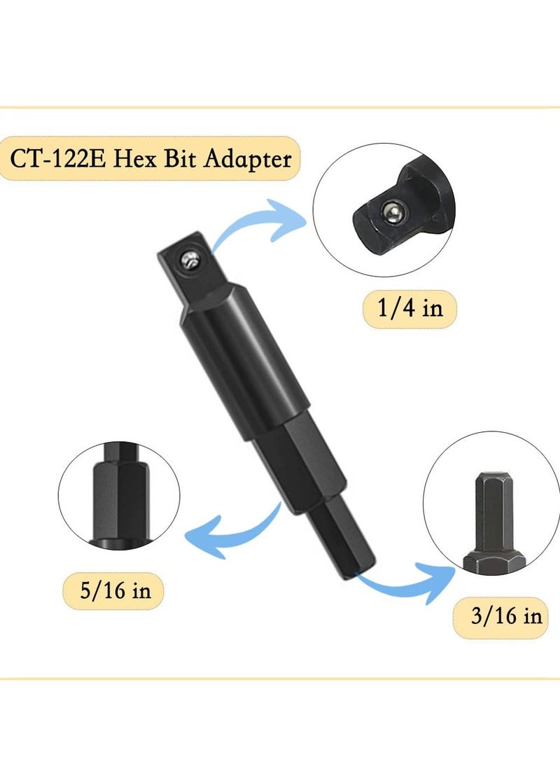 Valve Core Remover Installer Tool and HVAC Service Wrench Set with Dual Size SAE 1/4 and 5/16 Port 3/8'' to 1/4'' 5/16'' x 1/4'' Refrigeration Service Wrench Hex Bit Adapters and 10pcs Valve Core - Image 4