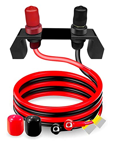 TADYAO Battery Jump Post Remote Battery Terminals Fit for Can Am X3 Polaris RZR 2 or 4 Seats UTV ATV Car Trucks RV Tractor Mower Diesel Boat Battery Charging Posts with Cable and Mounting Bracket - Image 1