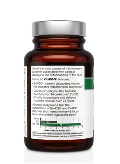 Quality of Life PQQ with CoQ10 Enhanced VitaPQQ Premium Supplement - Anti Aging, Memory, Energy and Focus, Cognitive and Heart Health - 30 Vegicaps - pzsku/Z6E50092D520077E7F993Z/45/_/1739864846/e54dbc0c-a928-4c70-8e76-e3dc66b29c1c