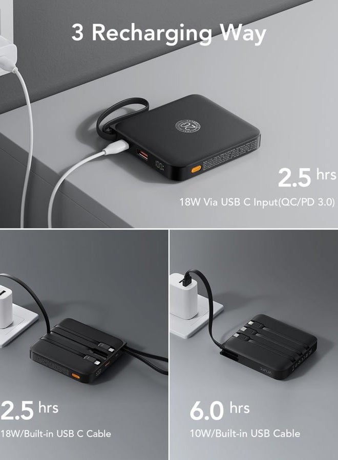 VRURC Portable Charger with Built-in Cable, 10000mAh 22.5W Fast Charging USB C Battery Pack, Cell Phone Power Bank LED Display Compatible with iPhone 15 14 Galaxy S23 Google Pixel Android Tablet - Image 5