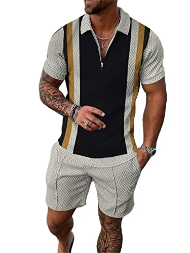 BUNDMAN Mens Short Sets 2 Piece Outfits Polo Shirt Fashion Summer Tracksuits Shorts Set for Men and Casual Set for men - Image 1