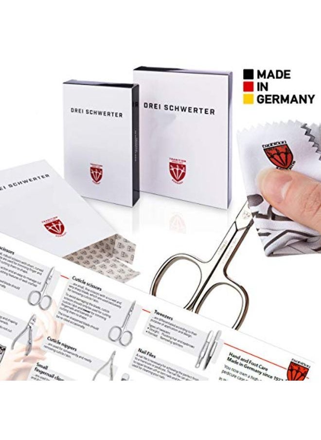 3 Swords Germany Quality 6 Piece Manicure Pedicure Grooming Kit Set For Professional Finger & Toe Nail Care Scissors Clipper Genuine Leather Case In Gift Box, Made In Solingen Germany (6325)  - Image 3
