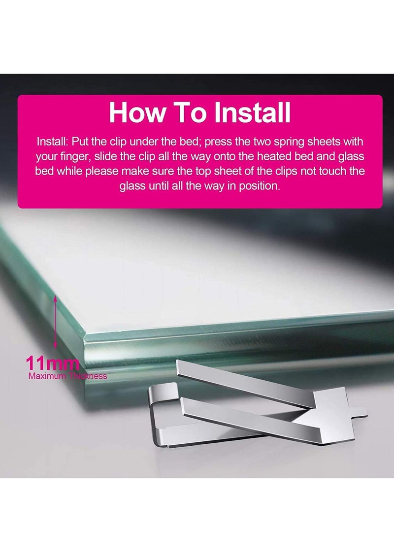 SYOSI 10 Pack Ender 3 Glass Bed Clips Stainless Steel Glass Bed Spring Turn Clips Platform Clamps Stable for Creality Ender 3 Pro Ender 3S Ender 5 Pro CR-20 PRO CR-10S Pro 3D Printer - Image 4