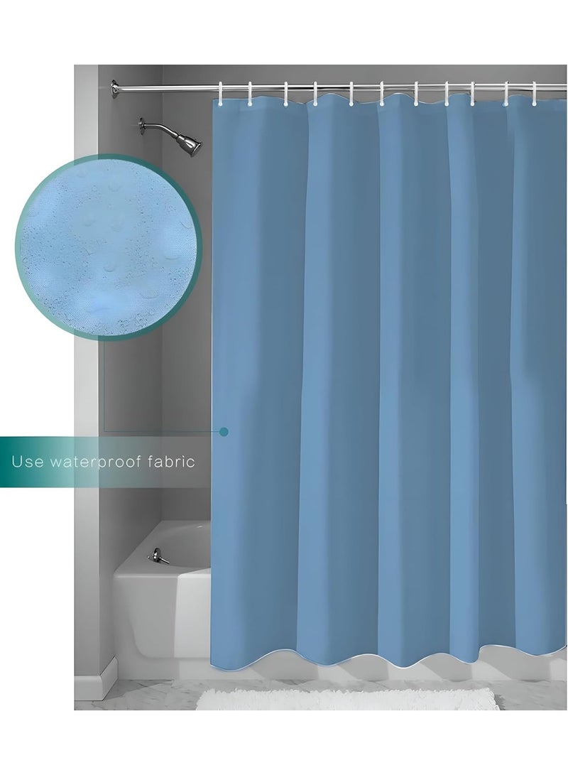 ستارة حوض الاستحمام - ستارة حوض الاستحمام 180 × 180 مثالية لحمامك بخصائص مقاومة للماء والعفن لون أزرق - Image 3