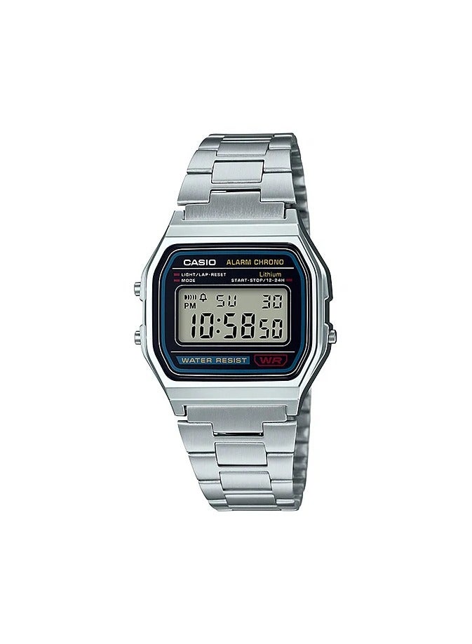 CASIO Casio Unisex Watch - A158WA-1DF Grey Dial, Silver Band - Image 1