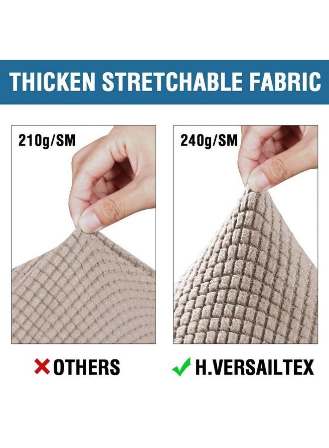 اتش. فيرسيلتيكس أغطية أريكة H.VERSAILTEX قابلة للتمدد، مكونة من 4 قطع، لـ 3 وسائد، وأغطية أريكة لغرفة المعيشة (غطاء أساسي بالإضافة إلى 3 وسائد مقعد)، وقماش جاكار سميك مطور (أريكة، لون رملي) - Image 4