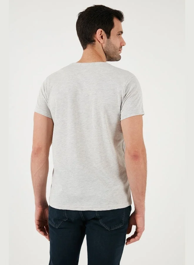 Buratti Buratti Cotton Slim Fit Crew Neck Printed T Shirt Men's T SHIRT 541HIGHER