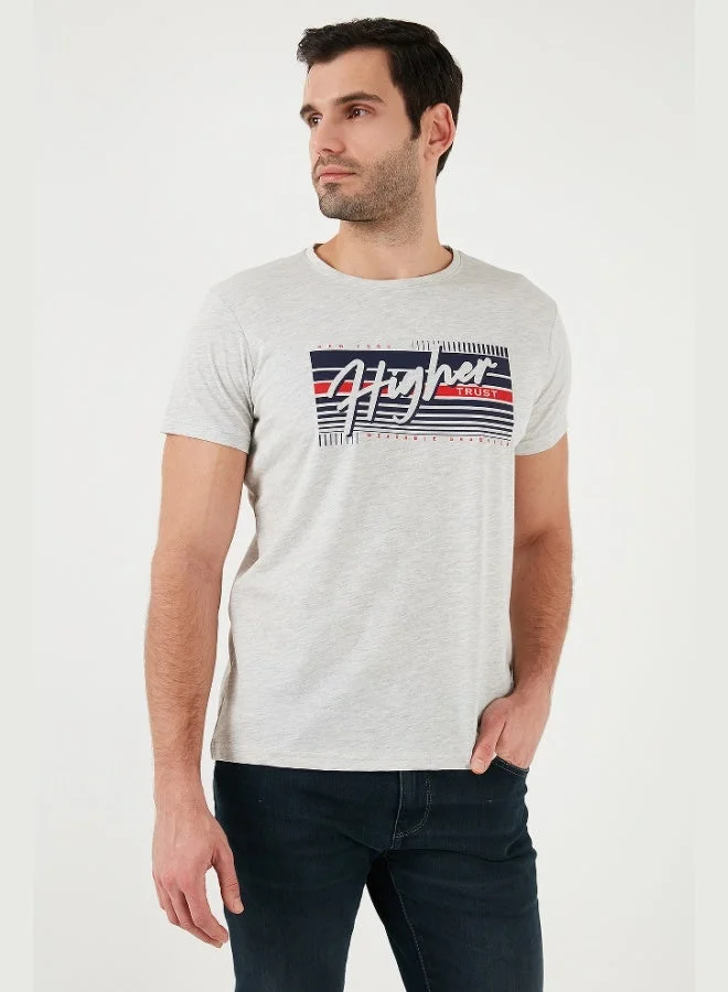 Buratti Cotton Slim Fit Crew Neck Printed T Shirt Men's T SHIRT 541HIGHER