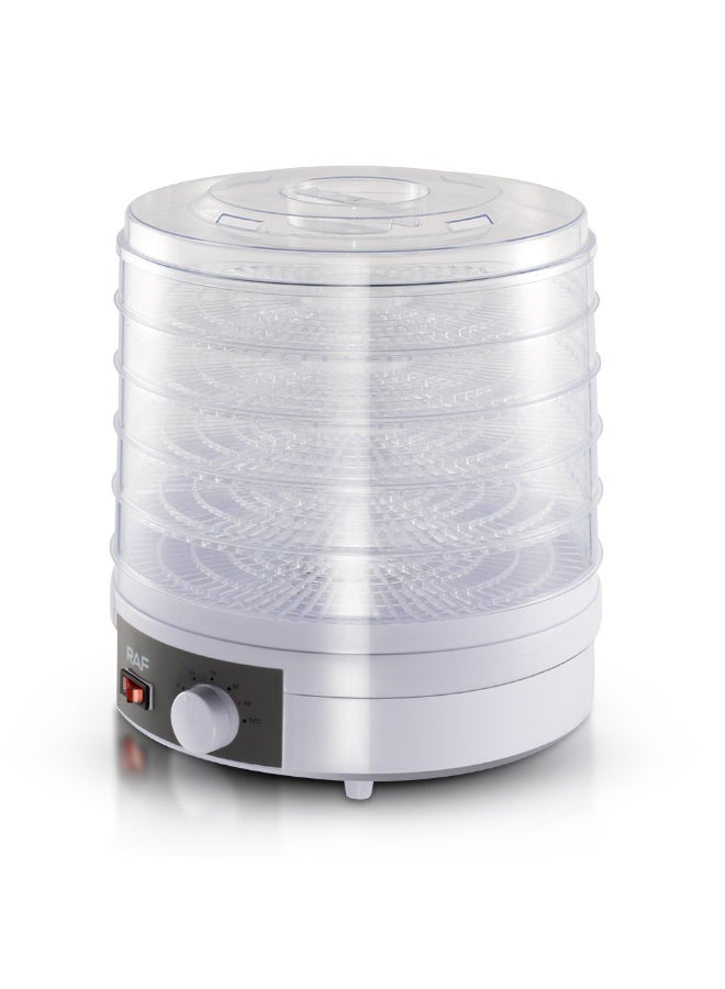 RAF R.6800 Multi Layer Food Dehydrator 350W Electric Fruit And Vegetable Dryer With Five Stackable Trays Adjustable Temperature Easy To Clean Compact Kitchen Appliance For Healthy Homemade Dried Foods And Herbs - Image 2