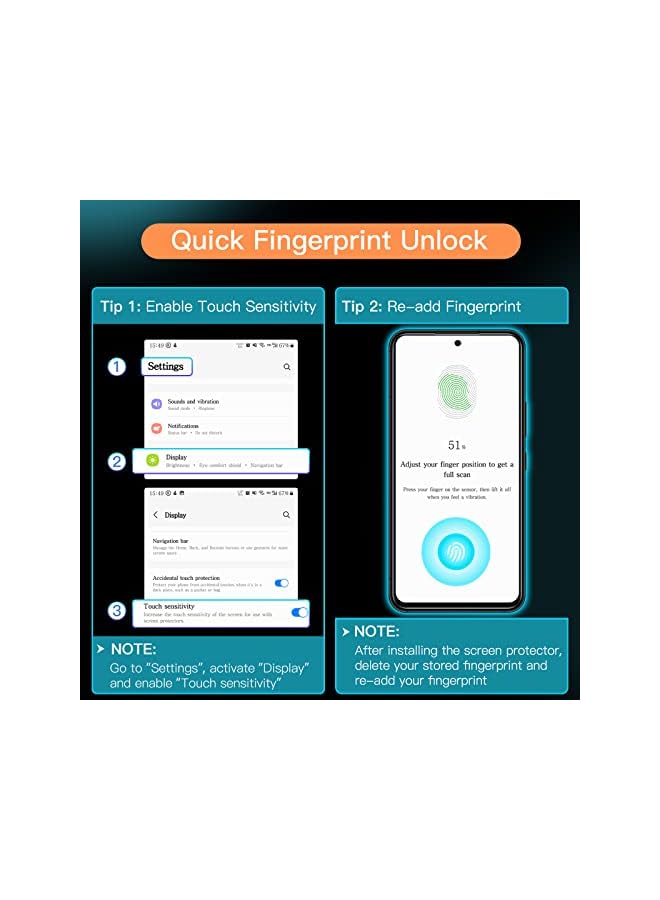 Jetech Screen Protector for Samsung Galaxy A54 5G 6.4-Inch, 9H Tempered Glass Film, Anti-Scratch, HD Clear, 3-Pack - Image 3