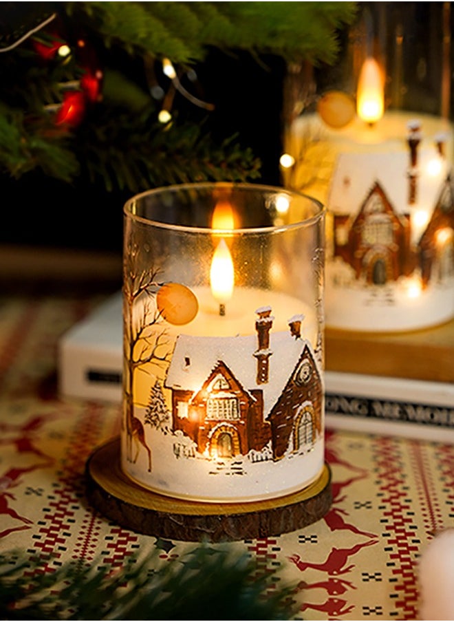 Garlo Christmas LED glass flameless candle with remote control and timer, candle warm color flashing light suitable for holiday home party decoration  - Image 1
