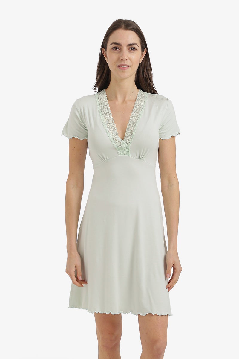 Carina Lace V-Neck Nightgown - Image 1