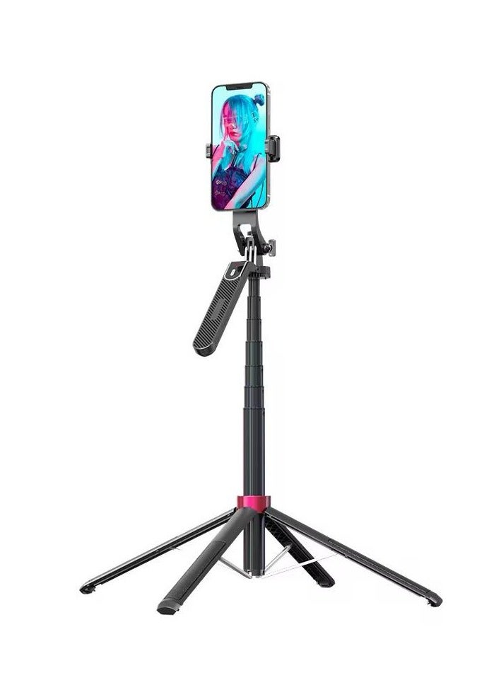 180cm Phone Tripod Stand Selfie Stick with Remote, Upgrade Quadripod iPhone Tripod for Filming, Anti-Shake Travel Mobile Tripod Stand with Balance Handle and 1/4 Screw  - Image 3