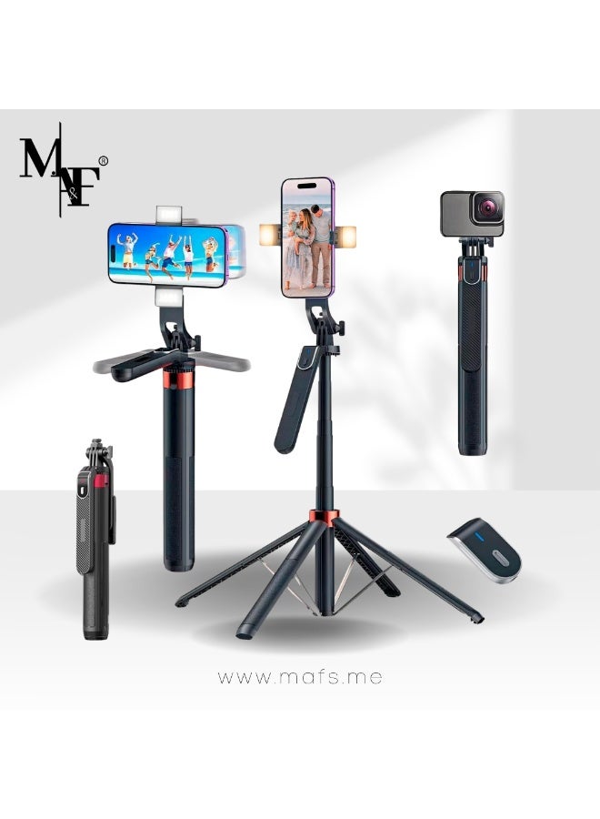 M.A&F's 180cm Selfie Stick Tripod, All in One Extendable Phone Tripod Stand with 360° Rotation for iPhone and Android Phone Selfies-Vlogging, Live Streaming. - Image 1