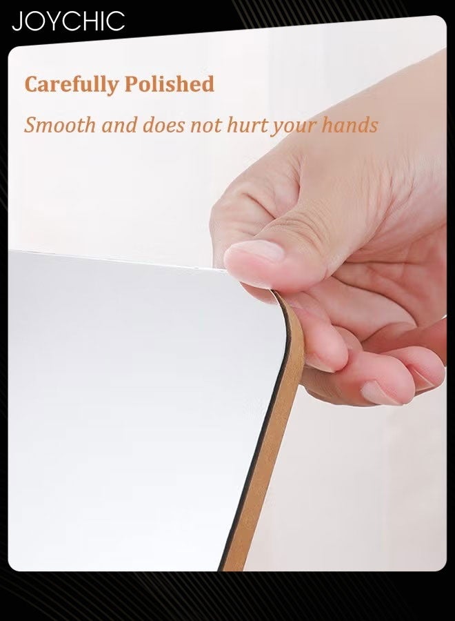 Joychic مرآة مكياج طاولة خشبية، مرآة دوارة بزاوية 360 درجة، مرآة مكياج ذات جانب واحد، مرآة طاولة محمولة، مرايا عالية الدقة لغرفة النوم، غرفة المعيشة، ومكتب المكياج - Image 3