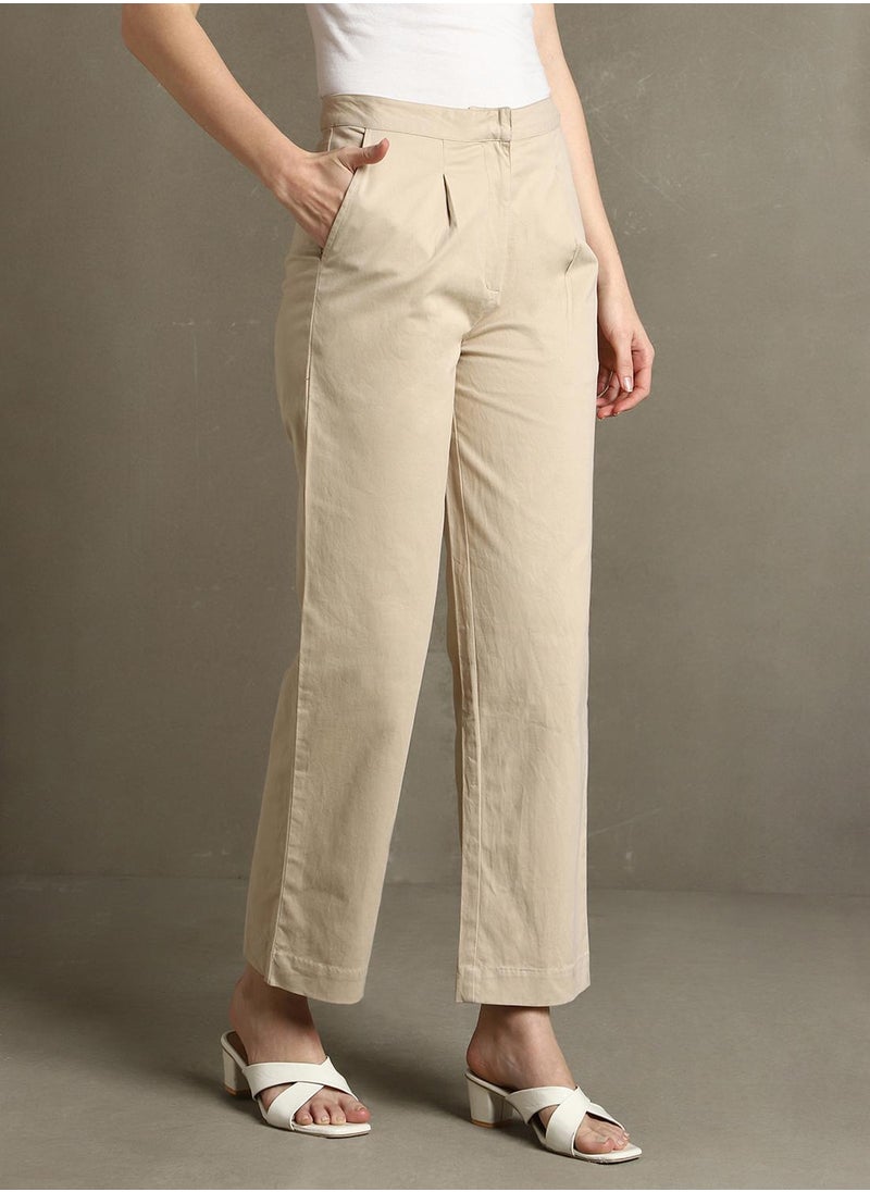 Dennis Lingo Light Khaki Pants For Women  - Image 2