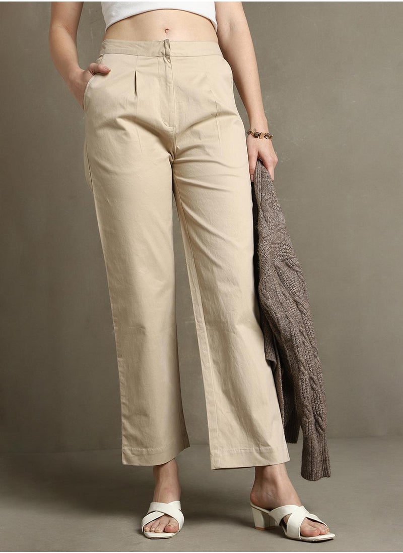 Dennis Lingo Light Khaki Pants For Women  - Image 5