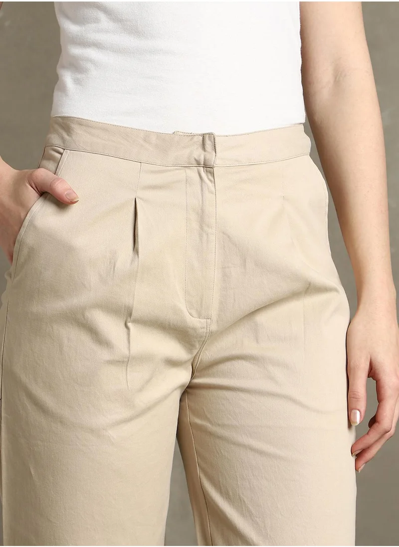 Dennis Lingo Light Khaki Pants For Women