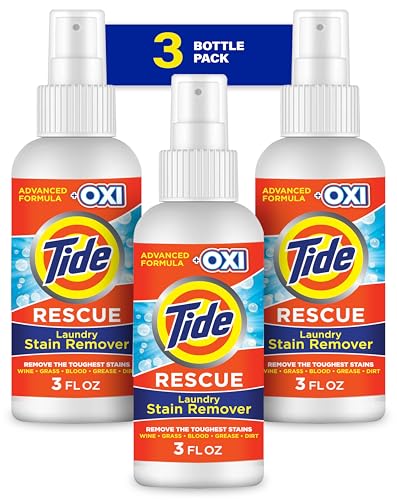 Tide Laundry Stain Remover Spray with Oxi, Travel Stain Remover for Clothes, Carpet, Upholstery, Pet Bedding, Stain Treater Spray for Tough Stains from Wine, Coffee, Grease, 3 Oz (Pack of 3) - Image 1