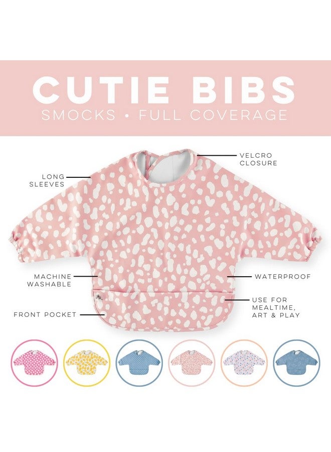 Ryan & Rose Ryan & Rose Cutie Bib Smock - Baby Smock Bib - Long Sleeve Bib Toddler Art Smock Smock Apron Toddler Bibs Baby Bib (Blush Safari, Medium (12m-36m)) - Image 2