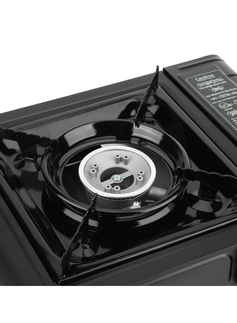 Generic Camping Portable Gas Stove Black Stainless Steel Outdoor Cooking Burner for Weekend Camping Trekking Table Top Cooking Boating - Image 4