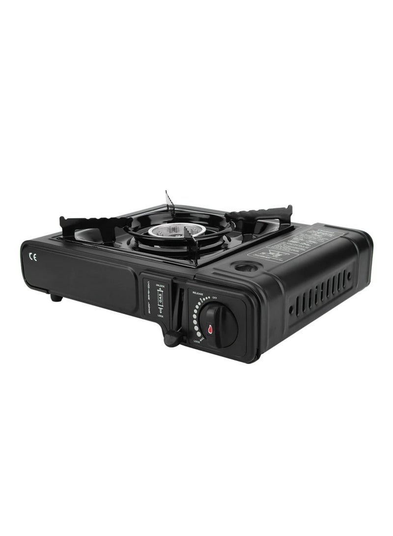 Generic Camping Portable Gas Stove Black Stainless Steel Outdoor Cooking Burner for Weekend Camping Trekking Table Top Cooking Boating - Image 3