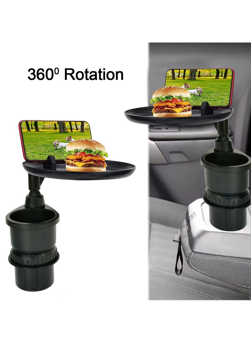 MOB Car Cup Holder Tray, Multifunctional Car Holder with Travel Trip Food Tray, Adjustable 360 Degree Rotatable Holder M-2374 - Image 3