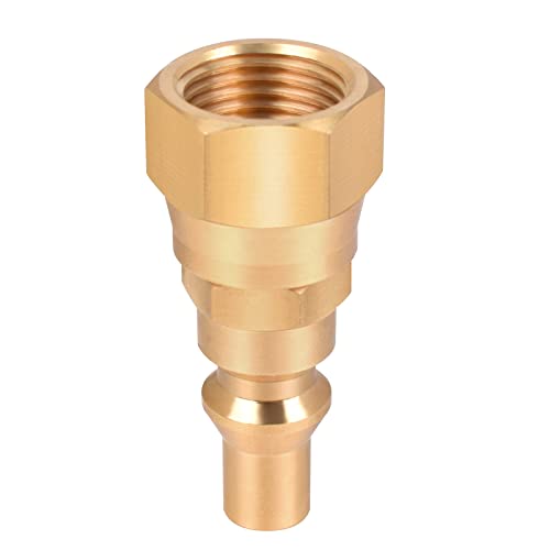 DOZYANT 1/4" RV Propane Quick Connect Adapter for Propane Hose, Quick Connect Disconnect Kit Fitting Shutoff Valve with Full Flow Plug 1/4" Male Female NPT and with 3/8" Female Flare Conver for RV,Trailer,BBQ - Image 5