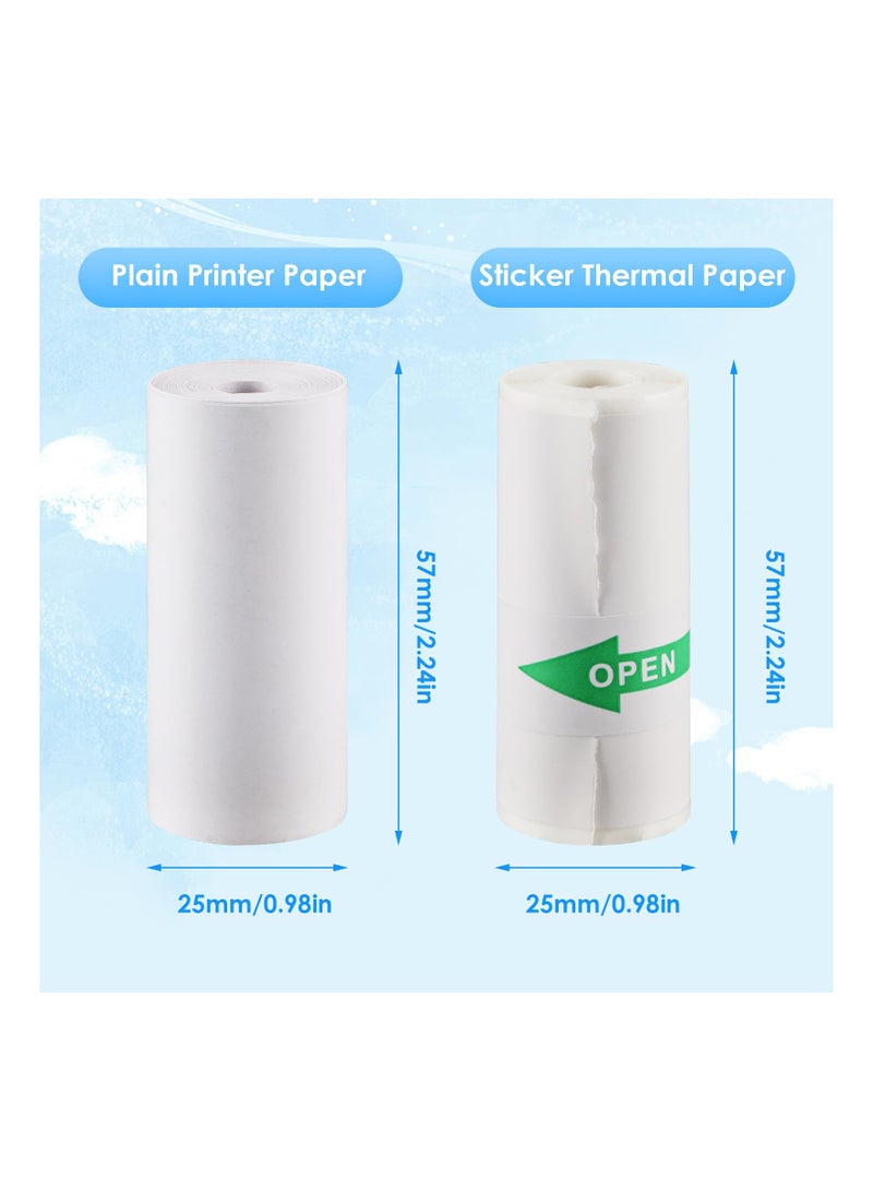Generic Thermal Inkless Printing Paper for Mini Sticker Receipt Printers, Portable Bluetooth Pocket Printer, Includes 10 Rolls of Adhesive Thermal Paper (57x25mm) for Photo Journals, Notes, and Memos.  - Image 2