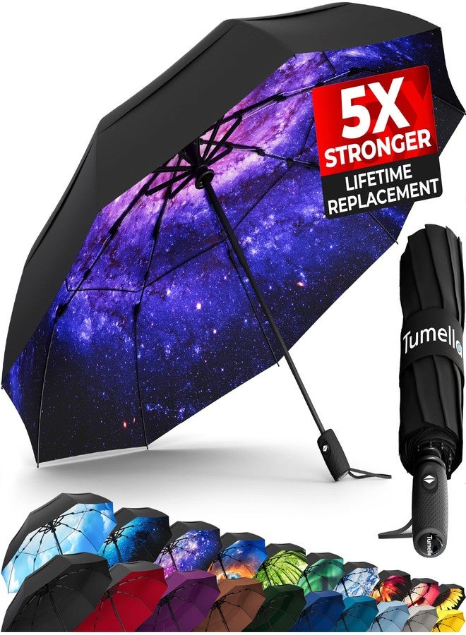 TUMELLA Unbreakable Windproof Travel Umbrella (Compact, Superior & Beautiful), Small Strong but Light Portable and Automatic Folding Rain Umbrella, Durable Premium Grip, Fits Car & Backpack - Image 1