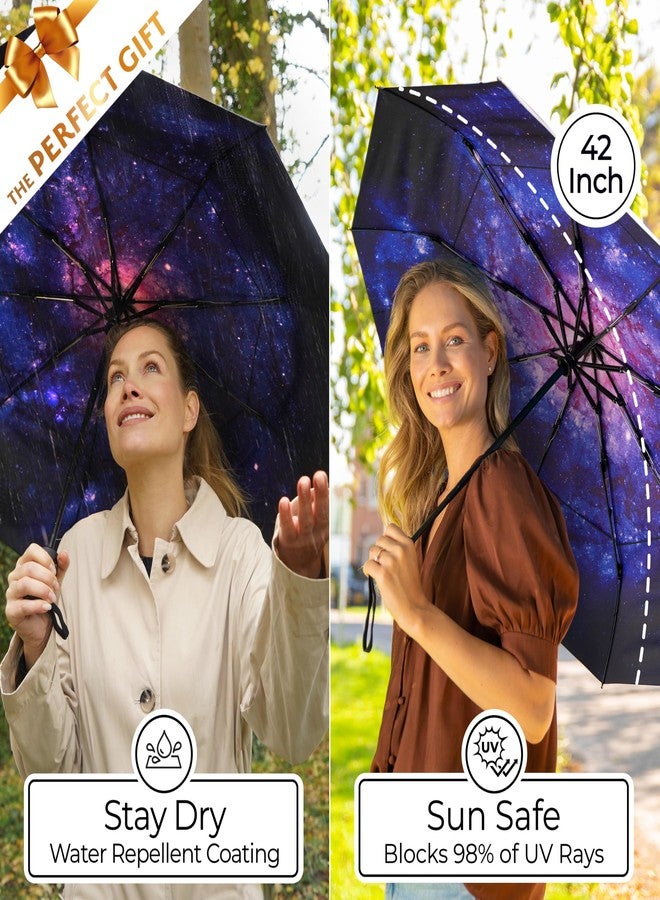 TUMELLA Unbreakable Windproof Travel Umbrella (Compact, Superior & Beautiful), Small Strong but Light Portable and Automatic Folding Rain Umbrella, Durable Premium Grip, Fits Car & Backpack - Image 5