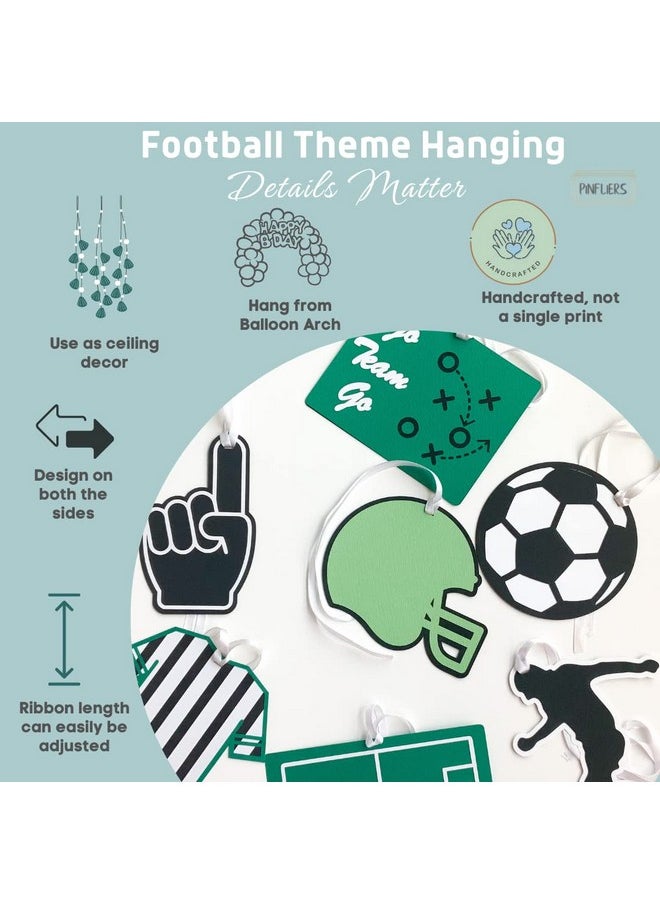 Pinfliers Pinfliers Football Theme Birthday Decoration, Paper Hanging, Soccer, Sports, Game Birthday Decoration Items for Boys, 7 Pieces, Ceiling Hanging Decoration/Swirls for Birthday Decoration, Green  - Image 3