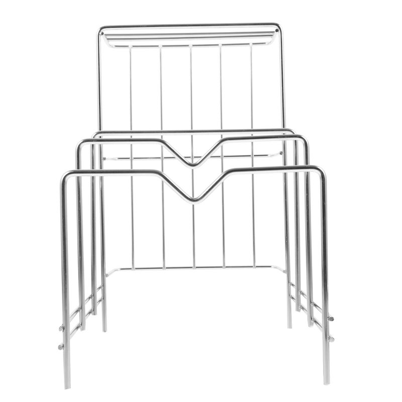 Stainless Steel Pot Lid Holder Cutting Board Dish Drying Rack Space Saving Kitchen Organizer Silver - Image 2