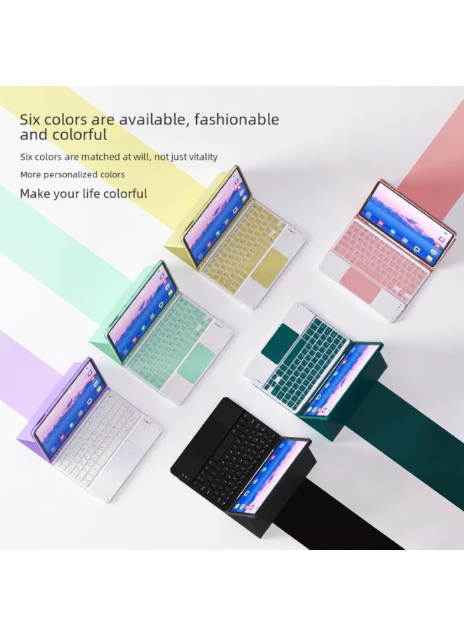 Generic - Square Hat Touch Bluetooth Keyboard For Apple Lenovo Huawei Mobile Phone Tablet Magnetic Magic Control Wireless Charging Keyboard-Color:9 Inch Touch White-Product Type:Ten Inch Type-c Charging (send Charging Line) - Image 1