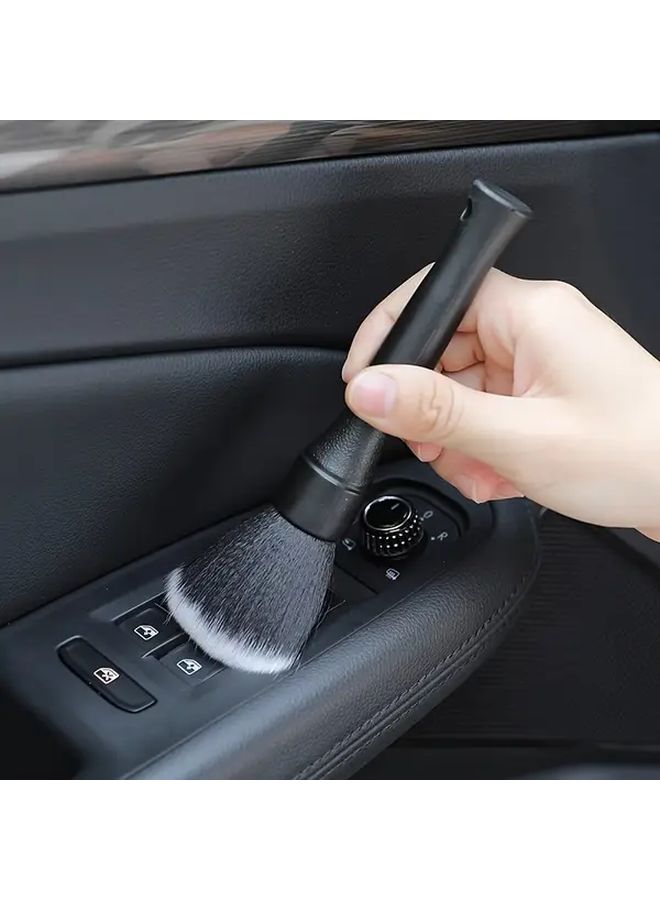 Black Auto Interior Cleaning Tool 2pcs Air Vent Brush Soft Bristle Car Gap Dust Removal - Image 1