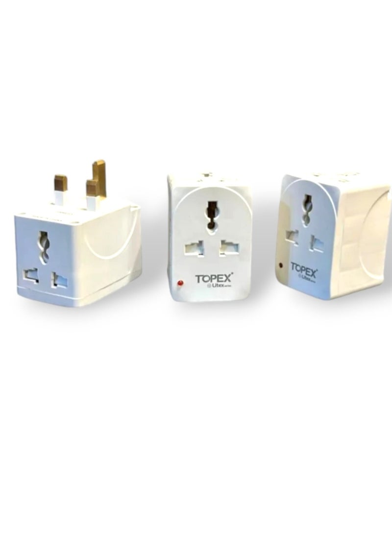 TOPEX - 3-Way Universal Multi Plug Socket Adapter - Image 1