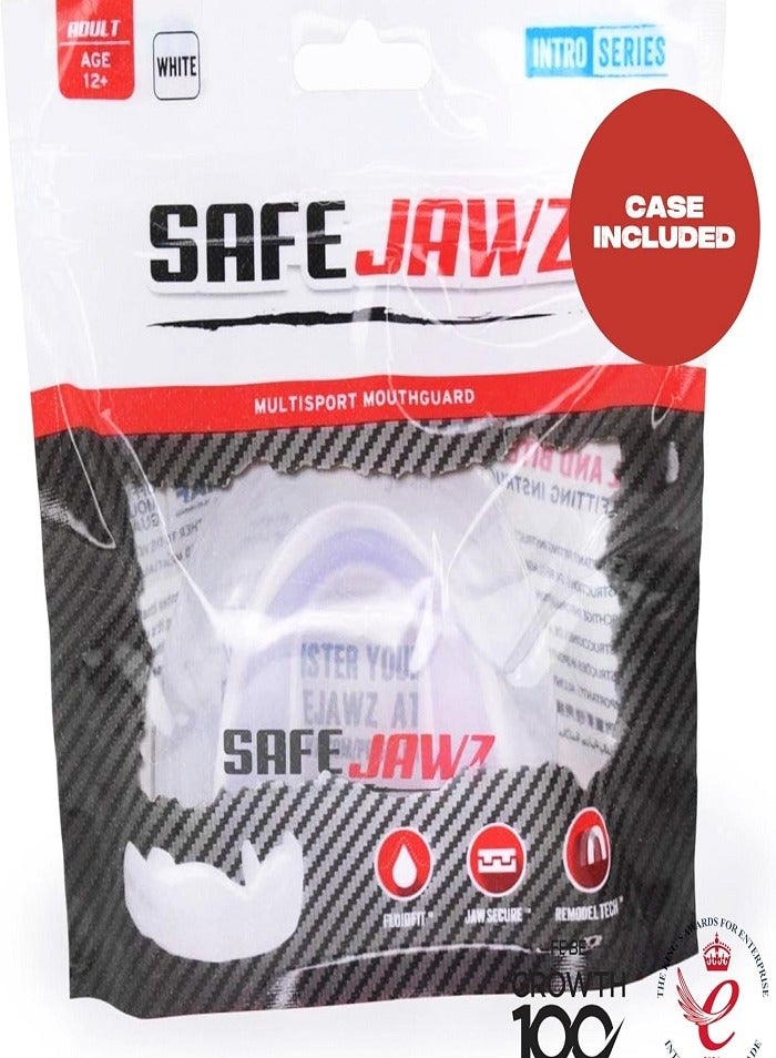 SAFEJAWZ Mouthguard Slim Fit, Adults and Junior Mouth Guard with Case for Boxing, Basketball, Lacrosse, Football, MMA, Martial Arts, Hockey and All Contact Sports (White, Senior (12+ yrs) - Image 5