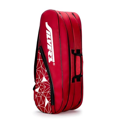Silvers Silver's Phantom Badminton Kit-Bag (Red)|Double Zipper|Bag with Front Zipper Pocket, Polyester - Image 2