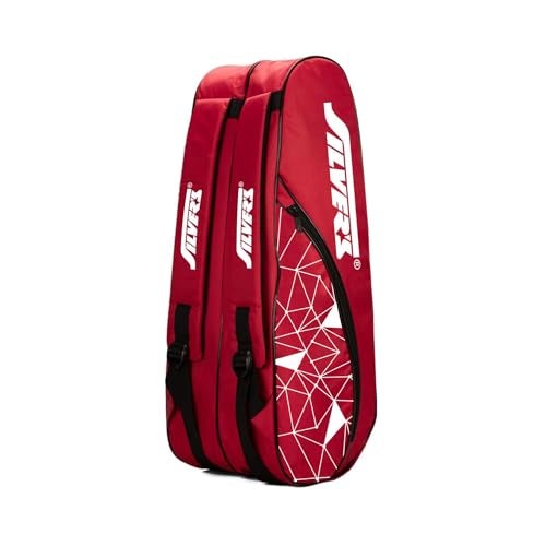Silvers Silver's Phantom Badminton Kit-Bag (Red)|Double Zipper|Bag with Front Zipper Pocket, Polyester - Image 1