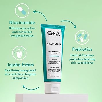 Q+A QA Niacinamide Gentle Exfoliating Cleanser Niacinamide Inulin and Fructose protect your skin against irritation and sensitivity whilst promoting clear calm skin 125ml - Image 5