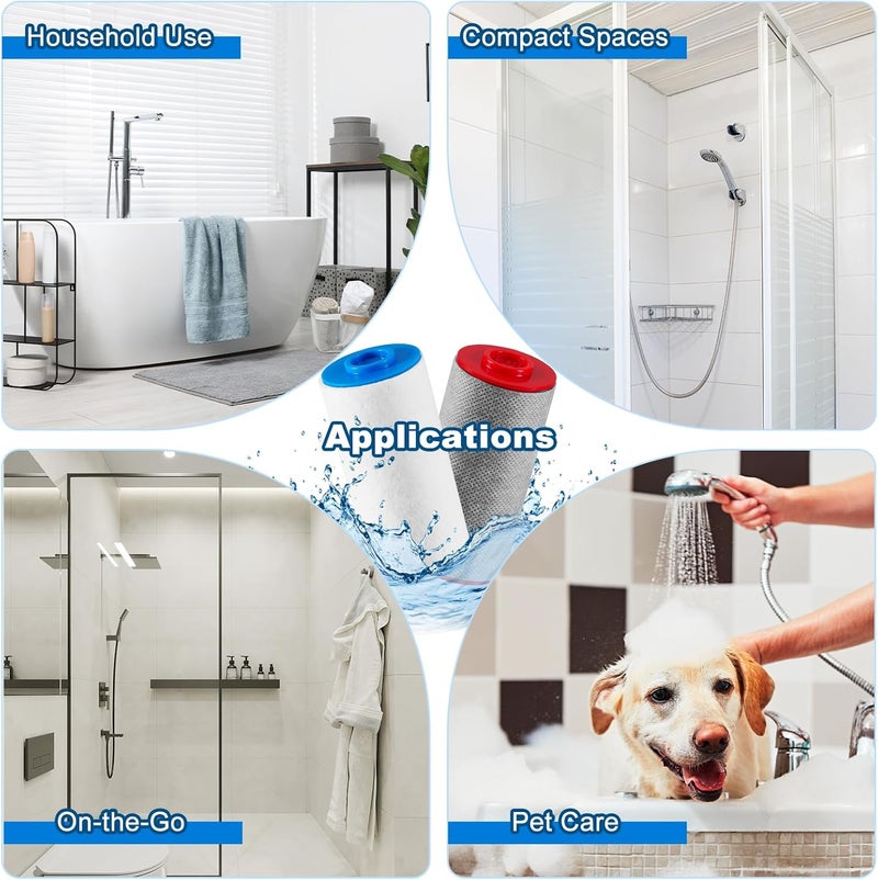 TTQ Replacement Cartridges Set Compatible with Weddell Duo Shower Filter,Shower Filter Cartridges to Reduces Impurities,Keep Healthy Shower Water for Skin & Hair(2R+2B) - Image 4