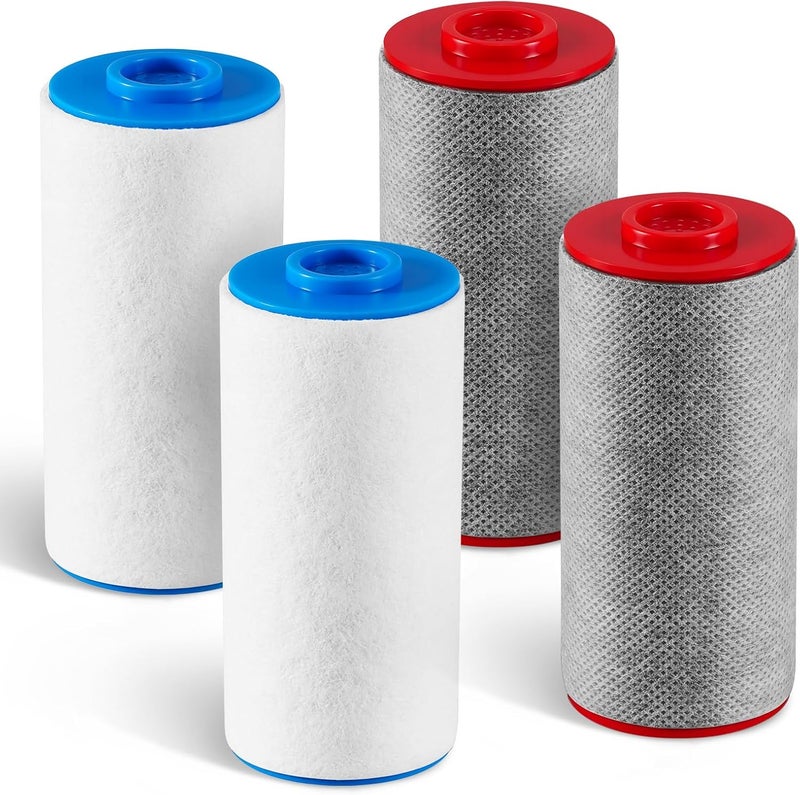 TTQ Replacement Cartridges Set Compatible with Weddell Duo Shower Filter,Shower Filter Cartridges to Reduces Impurities,Keep Healthy Shower Water for Skin & Hair(2R+2B) - Image 1