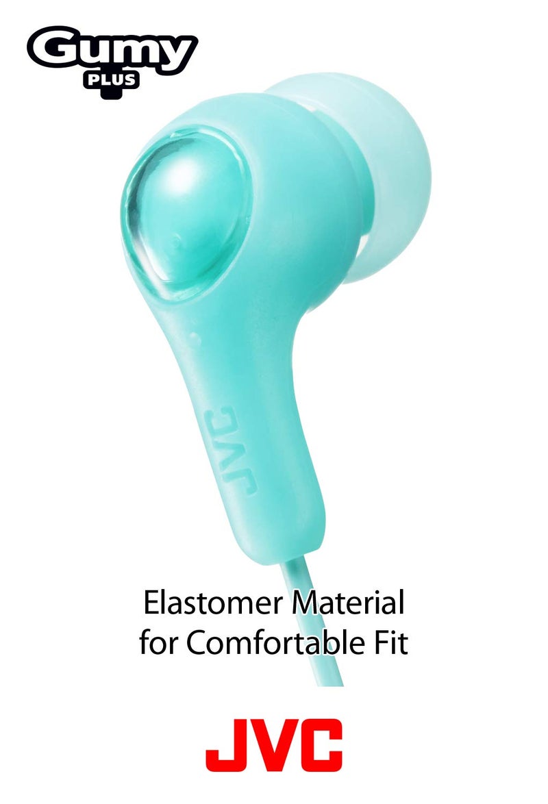 JVC PINK GUMY In ear earbuds with stay fit ear tips and MIC. Wired 3.3ft colored cord cable with headphone jack. Small, medium, and large ear tip earpieces included. JVC GUMY HAFX7MP - Image 4