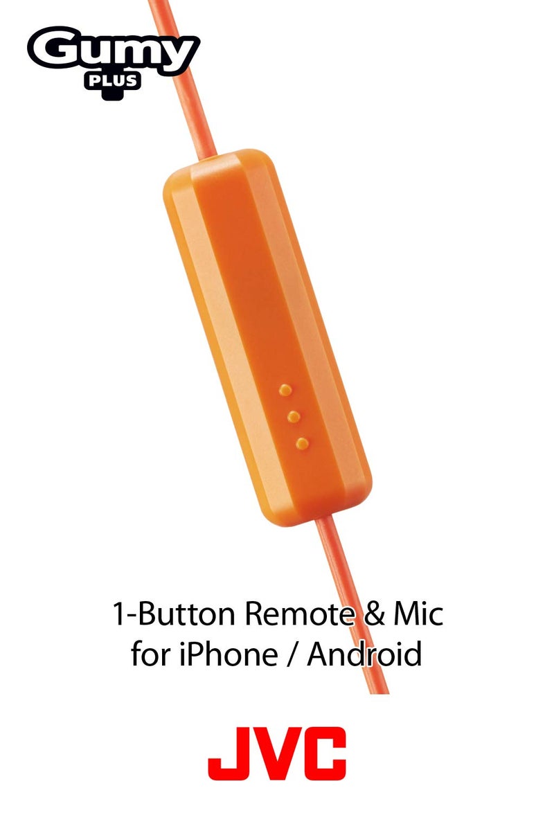 JVC PINK GUMY In ear earbuds with stay fit ear tips and MIC. Wired 3.3ft colored cord cable with headphone jack. Small, medium, and large ear tip earpieces included. JVC GUMY HAFX7MP - Image 5