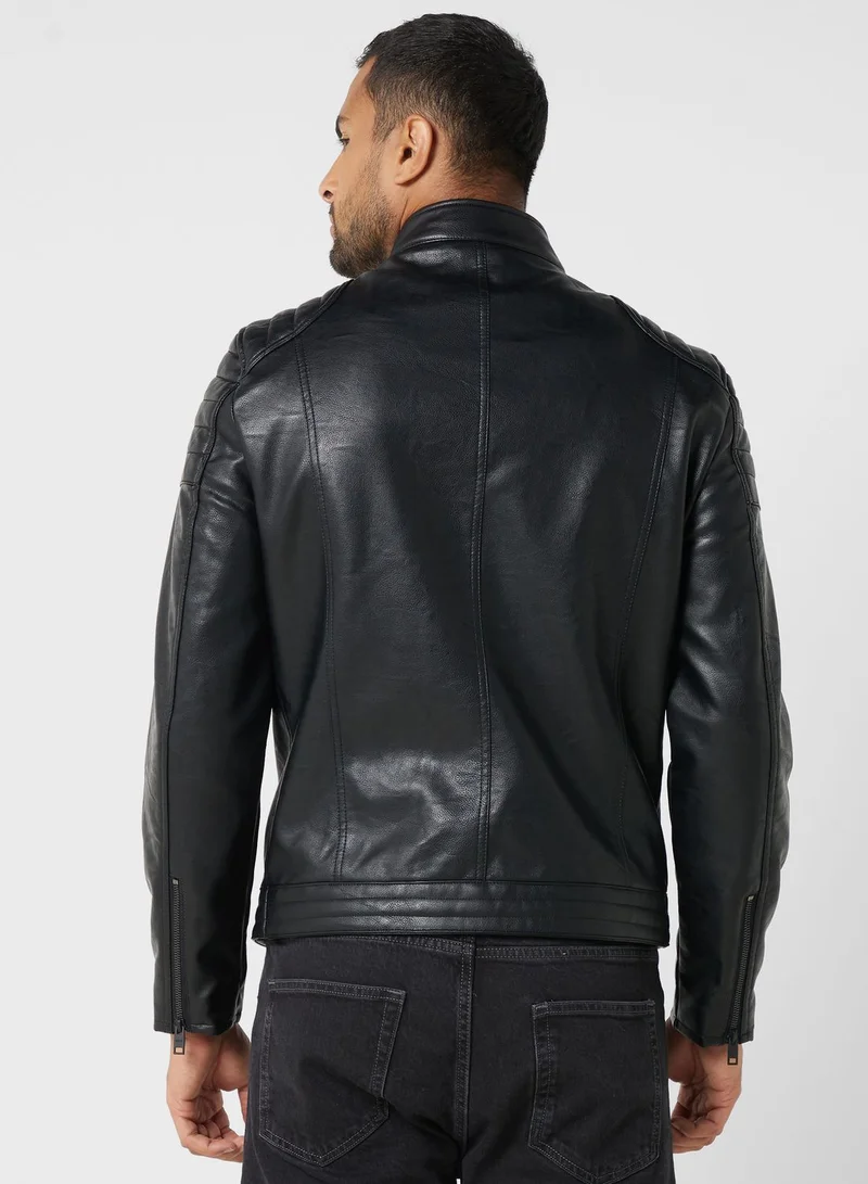 Mango Man Zip Through Pu Jacket