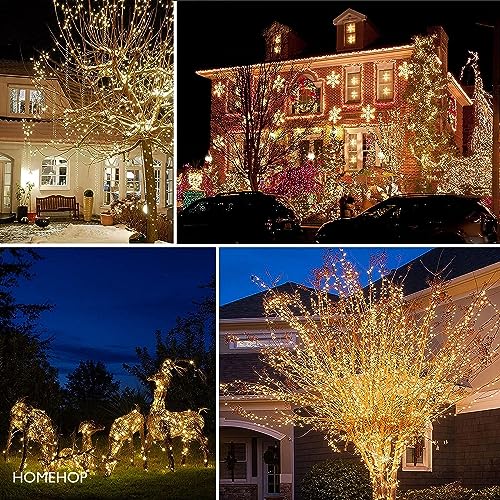 Homehop Solar Decorative Lights 200 LED String Light Waterproof Solar Lamps for Outdoor, Home, Garden Balcony, Terrace, Wall and Rechargeable Diwali Decoration Light Item (22 M, Warm Color, Pack of 2) - Image 4