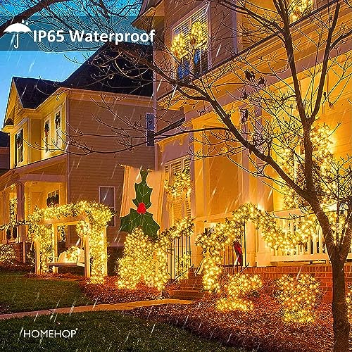 Homehop Solar Decorative Lights 200 LED String Light Waterproof Solar Lamps for Outdoor, Home, Garden Balcony, Terrace, Wall and Rechargeable Diwali Decoration Light Item (22 M, Warm Color, Pack of 2) - Image 5