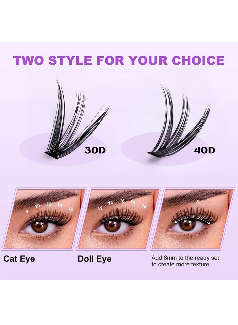 280 خصصلة من مجموعة الرموش ، خصلات رمش ، نموذجين 30D + 40D ، أطوال متعددة 9 مم -16 مم ، تتيح لك إنشاء شكل فريد وجميل كما تريد ، وتصميم مكياج يناسبك حقا! مناسبة لكل من المبتدئين والمحاربين القدامى ، DIY - Image 4